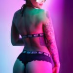 Not Your Bitch Bralette and Cheeky Panty Set - Black - S/m