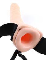 Fetish Fantasy Series 8-Inch Vibrating Hollow Strap-on – Flesh - Image 3