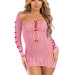 2 Pc Sweetheart Striped Tube Dress - One Size - Pink