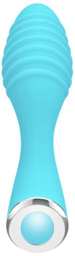 Little Dipper Rechargeable Vibrator with Pleasure Ridges – Blue - Image 3