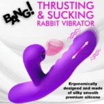 Thrusting and Sucking Rabbit Vibrator – Purple, Rechargeable, IPX5 Splashproof - Image 5