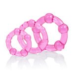 Island Rings Three-Pack Beaded Cock Ring – Pink - Image 8