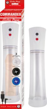 Commander Electric Pump with Three Sleeve Sizes – Clear