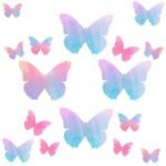Tinky's Revenge Pink and Blue Holographic Blacklight Butterfly Nipple Sticker Crop Top