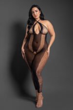 Make Your Move Footless Open Crotch Bodystocking - Queen - Black - Image 2