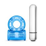 Blush Stay Hard 10 Function Vibrating Bull Cock Ring – Blue - Image 3