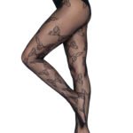 Butterfly Net Tights - One Size - Black