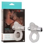 Nubby Lover's Delight Rechargeable Clear Couples Vibrating Ring - Image 4