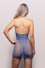 When Stars Align Rhinestone Halter Dress - Os - Blue - Image 3