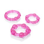 Island Rings Three-Pack Beaded Cock Ring – Pink - Image 3