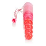 Vibrating Pleasure Beads – Pink Glittered Jelly - Image 4