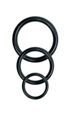 Basix Rubber Works Universal Harness with 3 Silicone Rings – Black - Image 2