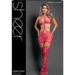 Unmatched Bralette and Harnessed Stocking Skirt - Os - Hot Pink