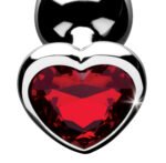 Red Heart Gem Anal Plug – Medium, Aluminum, Red - Image 4