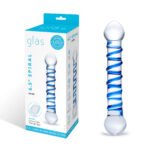 6.5 Inch Spiral Dildo – Borosilicate Glass – Blue - Image 5