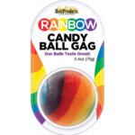 Rainbow Candy Ball Gag – Strawberry - Image 2