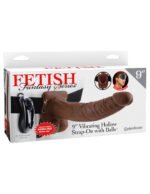 Fetish Fantasy Series 9-Inch Vibrating Hollow Strap-On with Balls – Brown