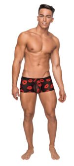 Kiss Me Mini Short Nylon Spandex Shorts – Black, Large