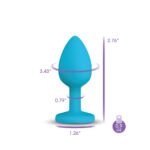 Gemma Clear Iridescent Gem Teal Silicone Plug - S - Image 6
