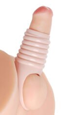 Really Ample Ribbed Penis Enhancer Sheath – Beige - Image 2