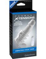 Fantasy X-Tensions Vibrating Cock Cage – Clear
