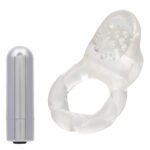 Nubby Lover's Delight Rechargeable Clear Couples Vibrating Ring - Image 2
