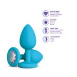 Gemma Clear Iridescent Gem Teal Silicone Plug - M - Image 6