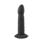 Commander Ribbed Dong With Harness - Black - Image 2
