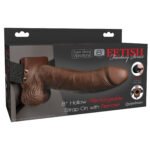 Fetish Fantasy Series 8 Inch Hollow Rechargeable Strap-on With Remote - Brown