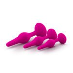 Luxe Beginner Plug Kit – 3-Piece Anal Plug Set, Platinum-Cured Silicone, Pink - Image 2