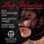 Lace Seduction Lace Bondage Hood - Black