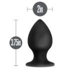 Anal Adventures - Platinum - Silicone Anal Stout  Plug  - Large - Black