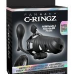 Fantasy C-Ringz Remote-Controlled Vibrating Cock Blocker With Ass-Gasm Plug - Black