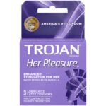 Trojan Her Pleasure Sensations Lubricated Condoms - 3 Pack - Image 2