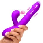 Thrusting and Sucking Rabbit Vibrator – Purple, Rechargeable, IPX5 Splashproof - Image 6