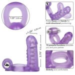 Double Diver Rechargeable Vibrating Couple's Ring – Purple - Image 3