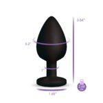 Gemma Pink Gem Black Silicone Anal Plug – Large - Image 12