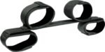 Bondage Bar with Neoprene and Velcro Cuffs – Black - Image 3