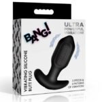 Bumpy Vibrating Silicone Butt Plug - Black