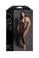 Make Your Move Footless Open Crotch Bodystocking - Queen - Black