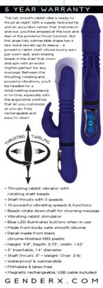 All in One Rechargeable Thrusting Rabbit Vibrator – Blue