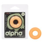 Alpha Glow-in-the-Dark Liquid Silicone Prolong Medium Ring - Orange - Image 2