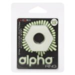 Alpha Glow-in-the-Dark Liquid Silicone Cock Ring – White - Image 2