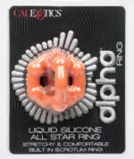 Alpha Liquid Silicone All Star Cock Ring – Orange - Image 6