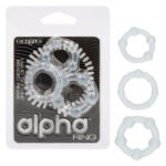 Alpha Liquid Silicone Beaded Cock Rings – 3-Piece Set, Clear - Image 2