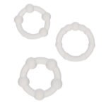Alpha Liquid Silicone Beaded Cock Rings – 3-Piece Set, Clear - Image 3