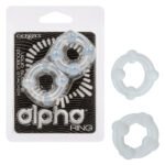 Alpha Liquid Silicone Double Stacker Cock Rings – Clear - Image 2