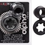 Alpha Liquid Silicone Dual Support Magnum Ring - Black
