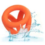 Alpha Liquid Silicone Tri-Ring Cock Ring – Orange - Image 2