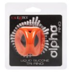 Alpha Liquid Silicone Tri-Ring Cock Ring – Orange - Image 12